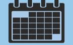 Icono de un calendario con fondo azul